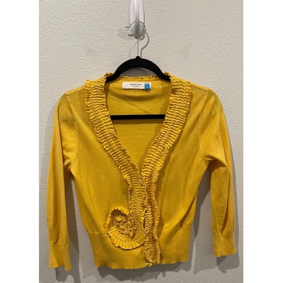 SPARROW Yellow Ruffle Cardigan - Picture 1 of 4